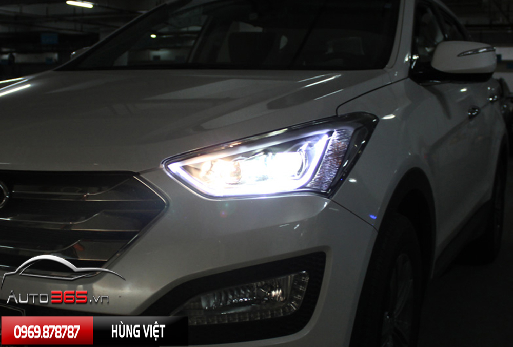 Độ đèn cho hyundai santafe 2013 - " Đôi mắt " cuốn hút